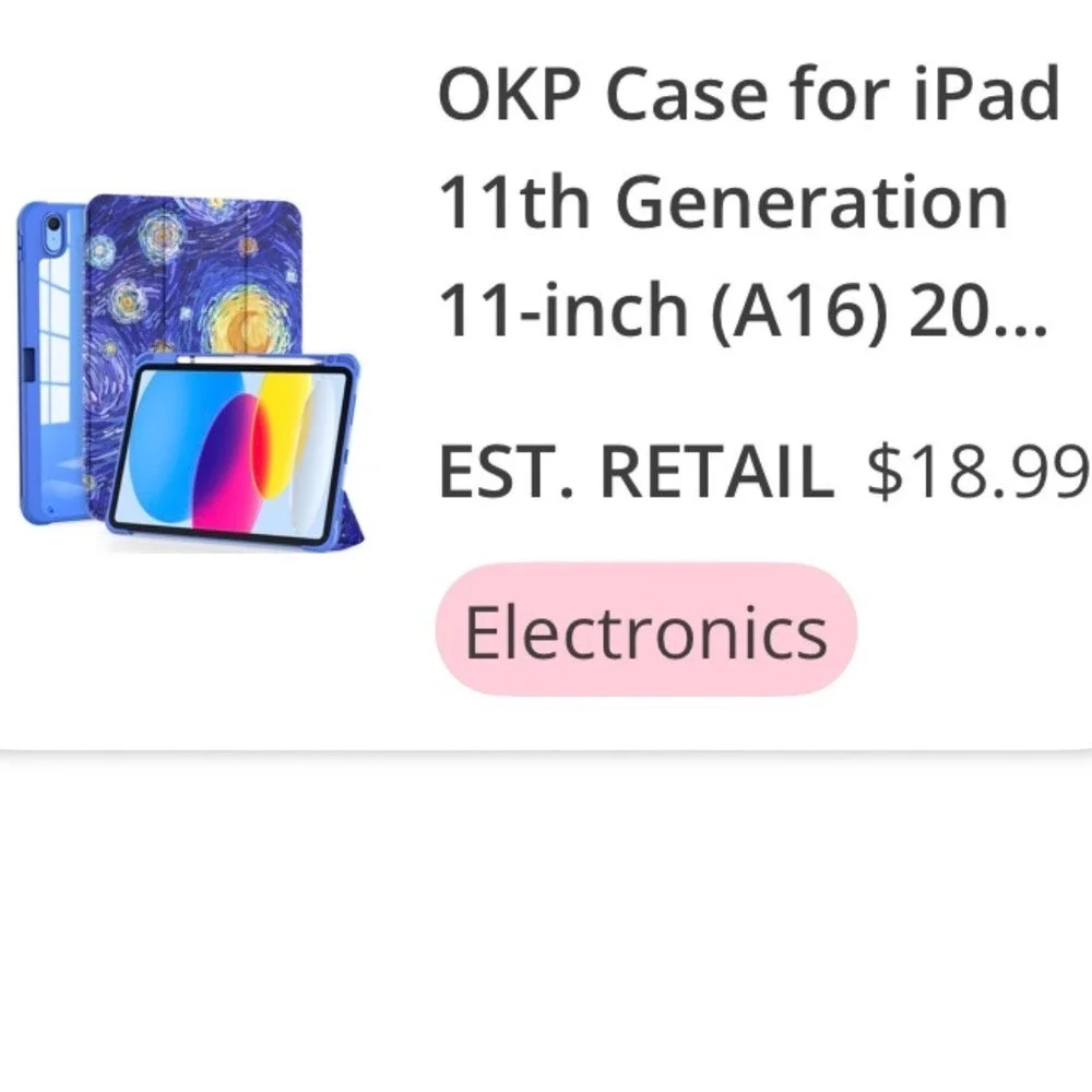 OKP iPad 10th 11thGen Case10.9 11 Inch Starry Night Van Gogh Trifold Stand A2696